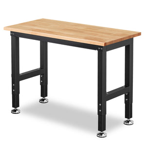 wb0101-light-workbench-41-in-table-adjustable-height-rubberwood-front-view