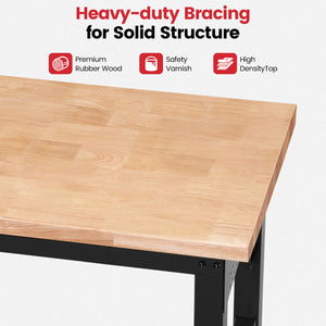 wb0202-workbench-60-in-adjustable-height-with-storage-shelf-solid-structure-rubber-wood