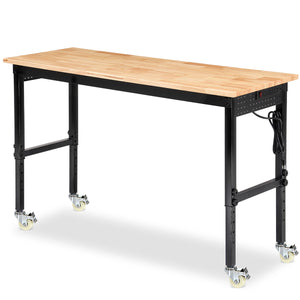 wb0604-workbench-60-in-table-adjustable-height-with-wheels-front-view