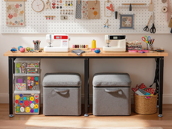 wb3003-workbench-96-in-extra-long-with-side-pegboards-outlets-versatile-applications-craft-desk