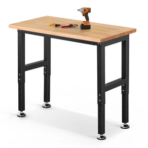 wb0101-light-workbench-41-in-table-adjustable-height-rubberwood-front-view