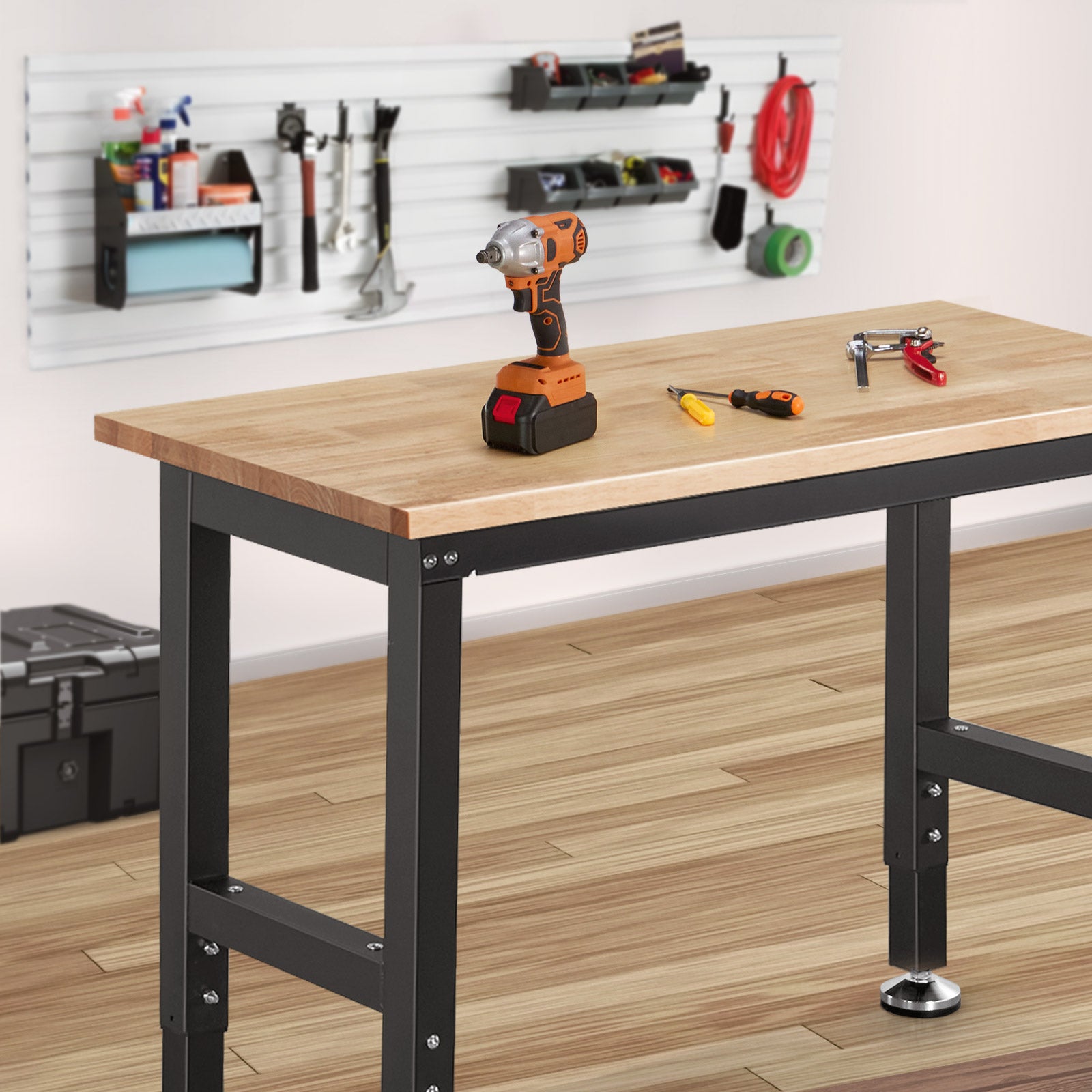 wb0101-light-workbench-41-in-table-adjustable-height-rubberwood-tool-room-indoor-use