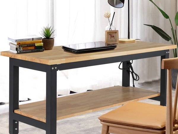 wb0101-plus-workbench-48-in-table-2-tier-with-pegboard-outlets-study-room