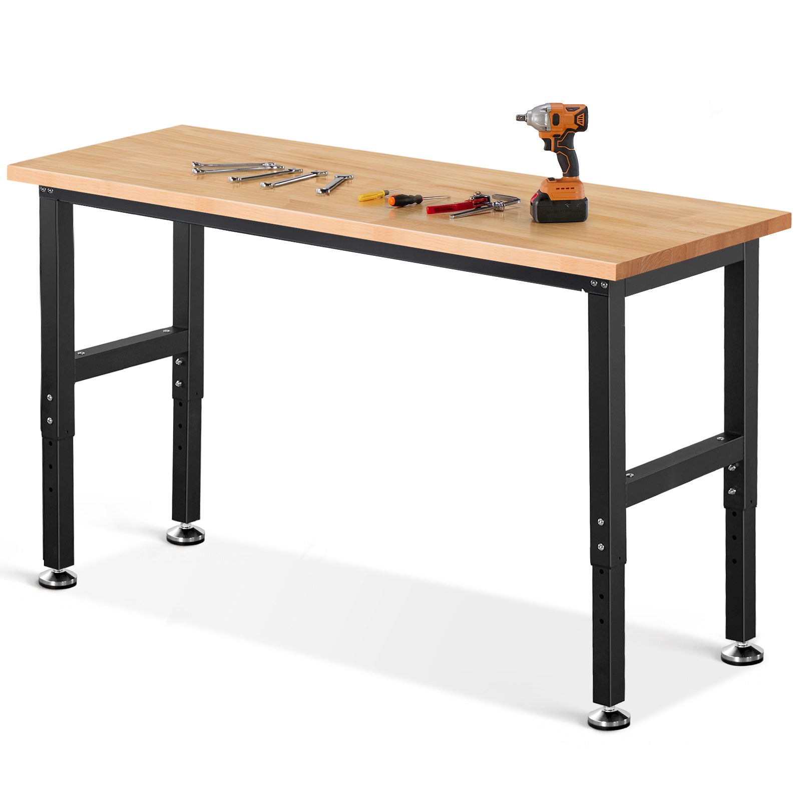 wb0102-light-workbench-60-in-table-adjustable-height-heavy-duty-front-view