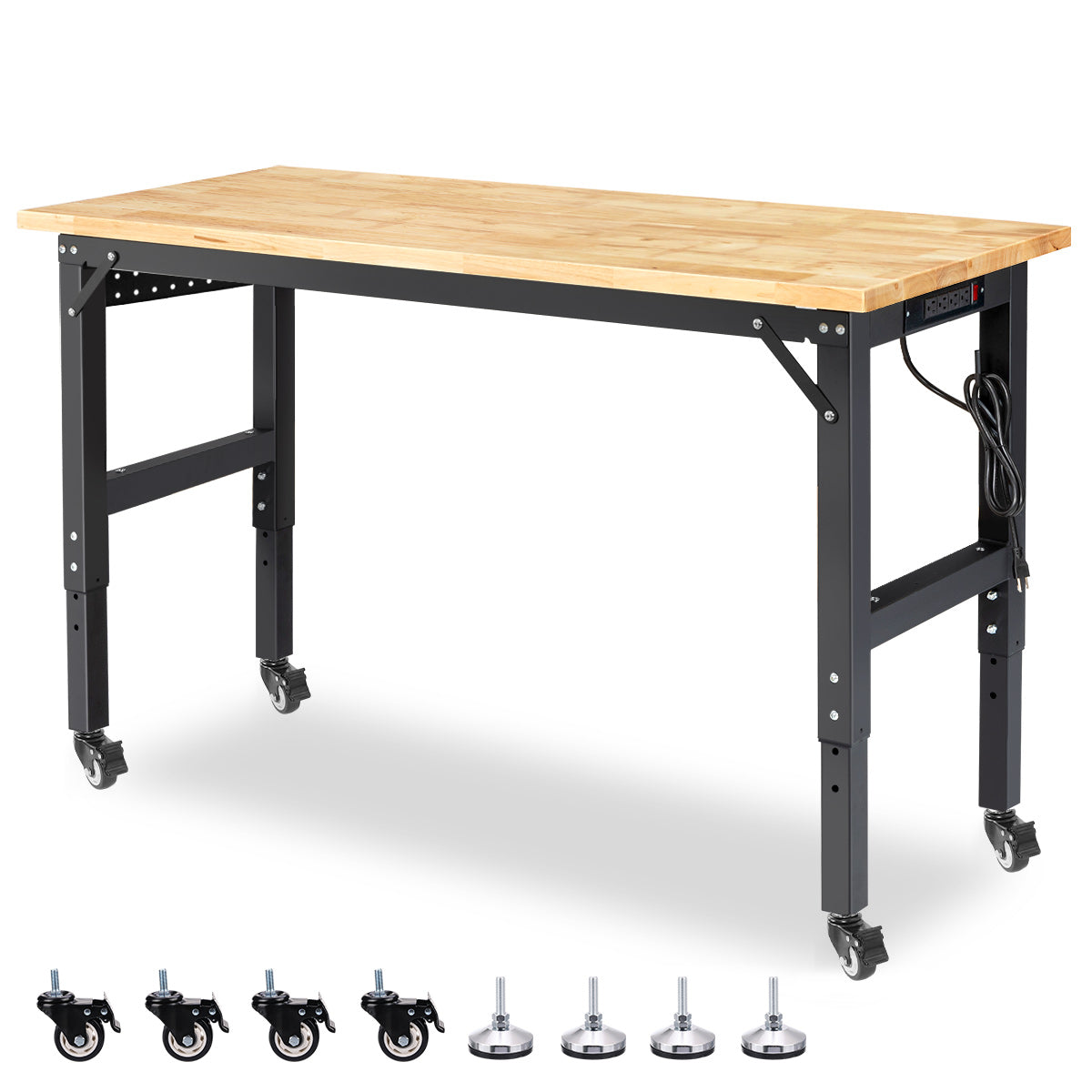 wb0103-workbench-48-in-table-adjustable-height-with-wheels-front-view