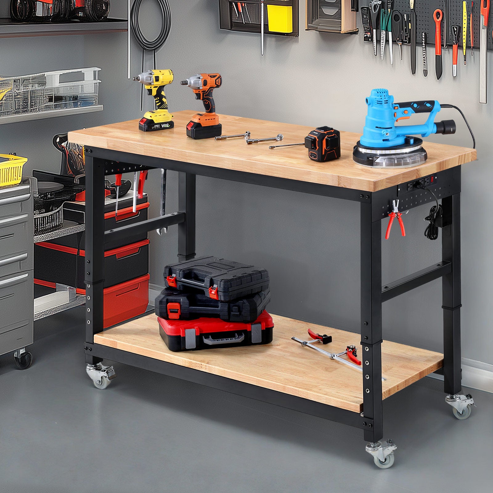 wb0202-workbench-60-in-adjustable-height-with-storage-shelf-garbage-use