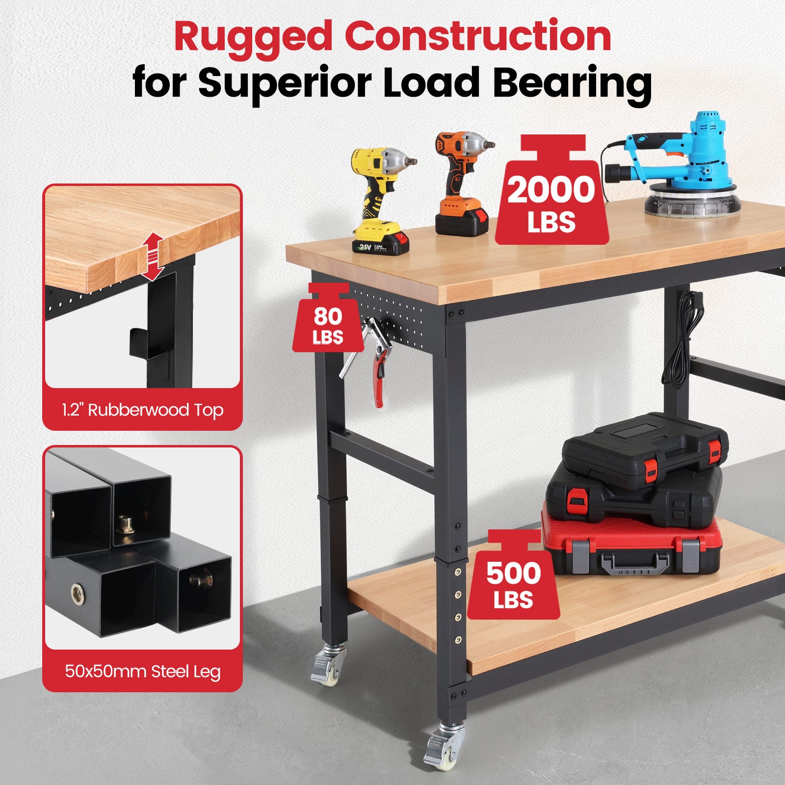 wb0205-workbench-48-in-adjustable-height-with-storage-shelf-up-to-2000-lbs