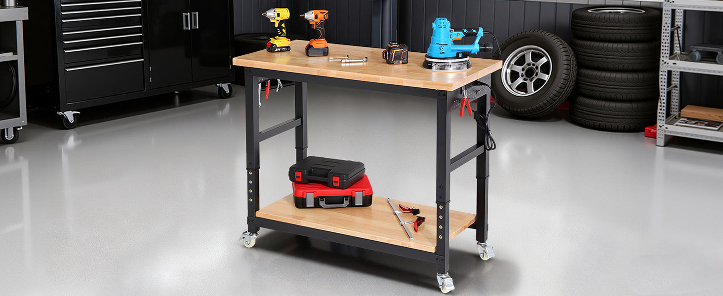 wb0205-workbench-48-in-table-2-tier-with-side-pegboards-outlets-for-garage