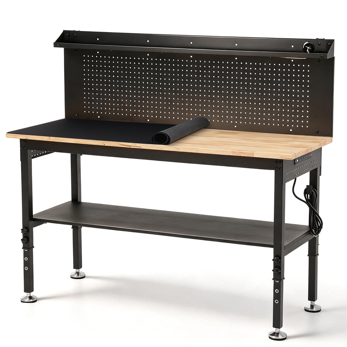 wb0502-workbench-60-in-adjustable-height-pegboard-storage-shelf-front-view