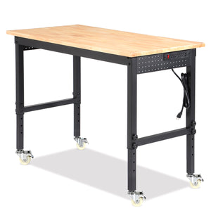 wb0603-workbench-48-in-table-adjustable-height-with-wheels-front-view