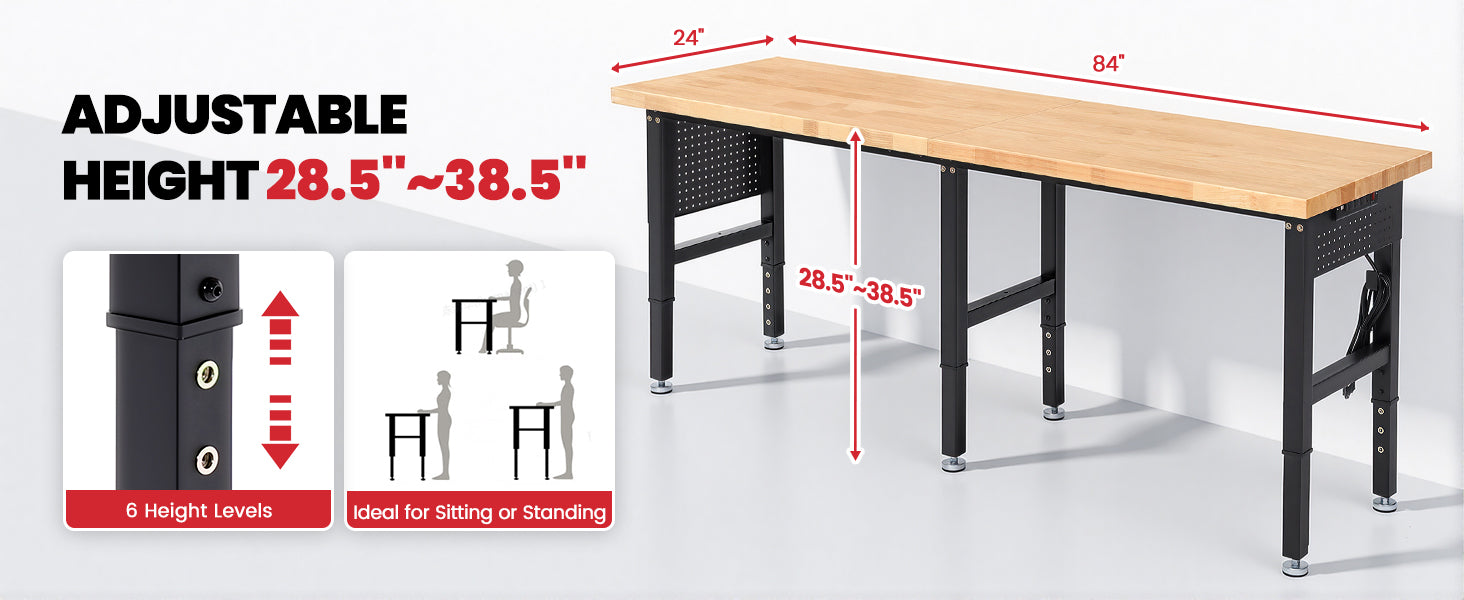 wb3002-workbench-84-in-heavy-duty-table-side-pegboards-with-outlets-adjustable-height